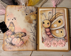 Junk Journal Handmade Booklet Book Vintage “Bees Butterflies” Pocket Ephemera a