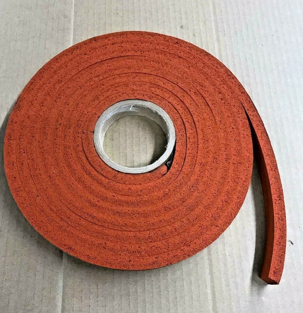 12″ x 7/8″ x 1/2″ High Temp Red Silicone Foam Strip Seal Pad Sold Per Foot