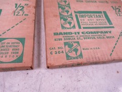 Lot of 2 Boxes of Band-It C304 100′ High Carbon Coated Steel 1/2″ Vintage