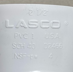 (Qty 6) Lasco 2-1/2″ PVC Slip Tee Schedule 40, 2.5″ Slip x Slip x Slip