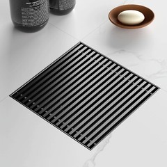 6 Inch Square Shower Drain with Removable Wedge Wire Pattern Grate,… Fast Ship
