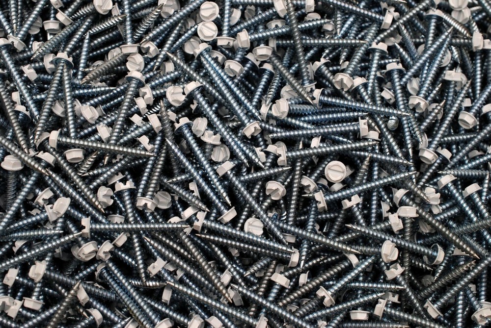 (350) White Painted Zip Screws 8 x 1-1/2 Self-Piercing Hex Washer Sheet Metal