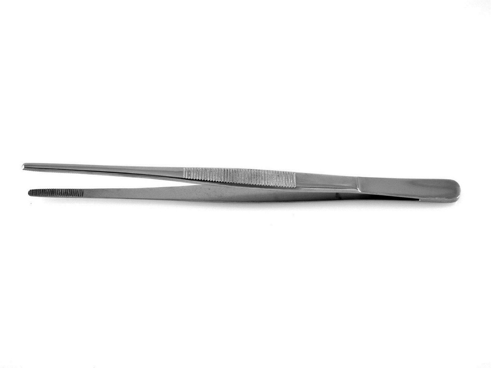 Thumb Dressing Forceps 10″ Long Grasping Forceps with Straight Serrated Tips