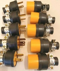 END PLUGS LOT OF 10 (5-M,5-F) EXTENSION CORD REPLACEMENT END PLUGS 125V,15A