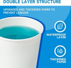 3 oz 300 Pack Paper Coffee Cups for Bathroom, Disposable Mouthwash Cups, Small P