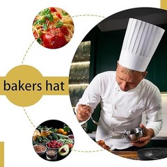 20 Pcs Tall Chef Hat White Adjustable 9″One Size Fits Most