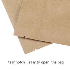 Assorted Sizes Flat Beige Kraft Paper Zip Lock Pouch Bag w/ Clear Window M