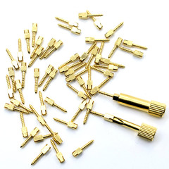 Dental Endo Pure Gold plated Conical Screw Posts Assorted Root Canal Dental