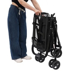 Oxford Cloth Foldable Shopping Cart 50kg Capacity Detachable Mesh Bag Black