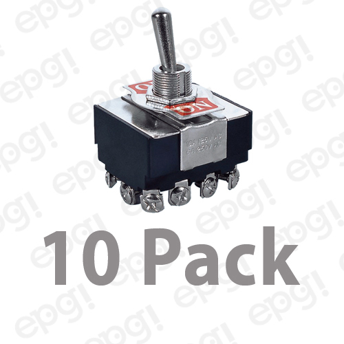 10 PACK – 4PDT C/OFF (ON/OFF/ON) HEAVY DUTY TOGGLE SWITCH 15A-125V # ST99-10PK