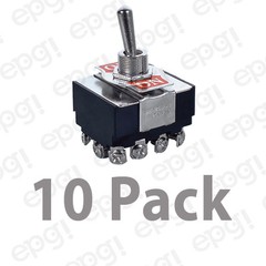 10 PACK – 4PDT C/OFF (ON/OFF/ON) HEAVY DUTY TOGGLE SWITCH 15A-125V # ST99-10PK