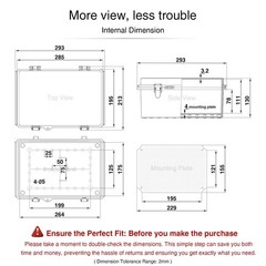 Junction Box IP67 Waterproof Plastic Electrical Enclosure Outdoor Weatherproo…