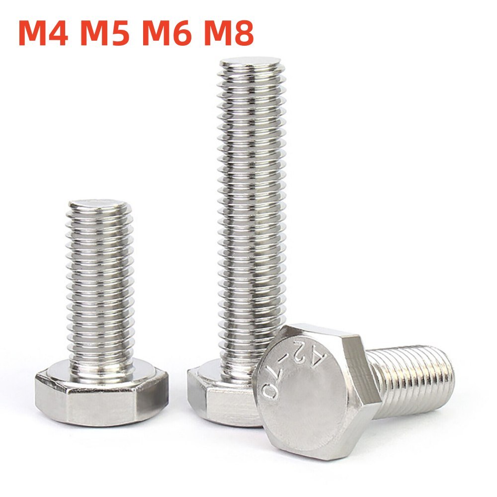 Hexagon Head Fully Threaded Set Screws A2 Stainless Steel Bolts M4 M5 M6 M8