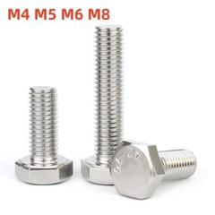 Hexagon Head Fully Threaded Set Screws A2 Stainless Steel Bolts M4 M5 M6 M8