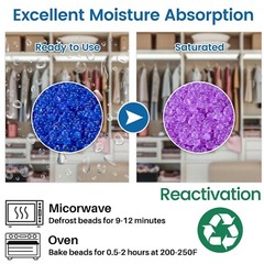 8 LBS Indicating Silica Gel Beads Blue to Pink, Reusable Desiccant Dehumidifier