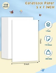 White Cardstock 5×7, 110 Sheets 5×7 Paper, IN-110 Sheets,