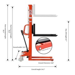 APOLLOLIFT Used 1100lbs Hydraculic Hand Manual Straddle Stacker 63″ Lift