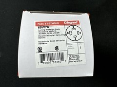 69W76 Locking Watertight Receptacle: L16-30R, 30 A, 480V AC, L16-30R Legrand