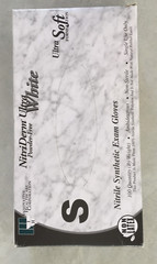NitriDerm Ultra White Small Nitrile Synthetic Gloves Powder Free-one Box/100