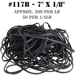 1LB Bulk Bag 7″ Inch Long Black UV #117B Rubber Bands USA XL Large Outdoor Gear
