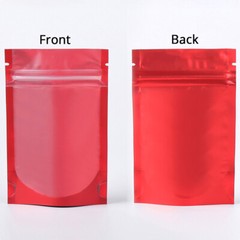 5x7in Matte Clear Front Red Back Foil Mylar Stand up Zip Lock Bag w/ Machine M1