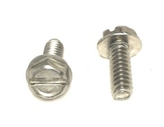 (50) 10-24×1/2 Stainless Steel Slotted Hex Washer Head Machine Screws 18-8