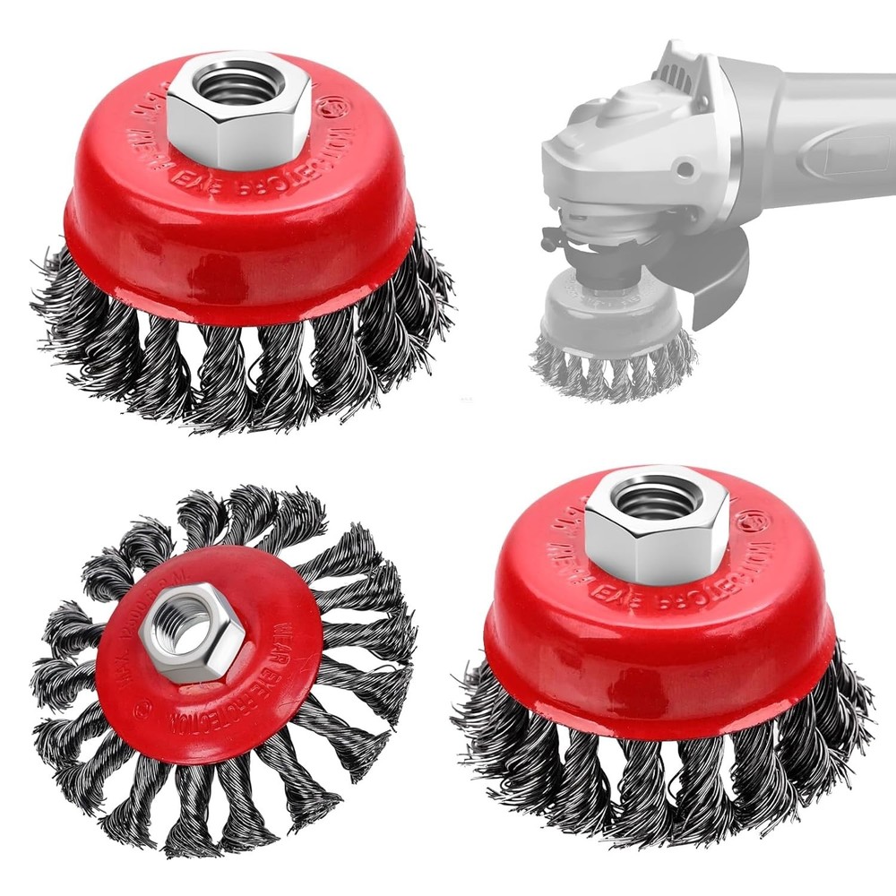 3 Pack Wire Wheel Brush for Angle Grinder, 4 Inch Angle Grinder Wire Wheel, Wire
