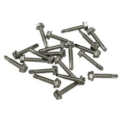 20 pcs Self Drilling TEK Screws 1/4 in x 1-1/4 in Hex Head Stainless Steel