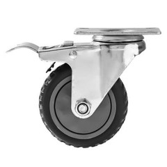 4 Pack 4″ Grey w/ Brake Caster Wheel Rought All Terrain Outdoor Outside Casters