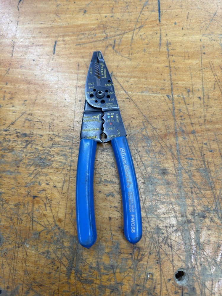 Blue Point PWCS8 Wire Stripper Crimper Cutter Hand Tool Blue Sheath
