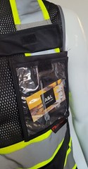 FX Class2 Hi-Vis Reflective Safety Vests with 6 Pockets and Zipper Front Black.