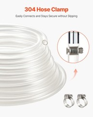 VEVOR Clear Vinyl Tubing 3/8″ ID x 1/2″ OD 50FT Plastic PVC Tubing Flexible Hose