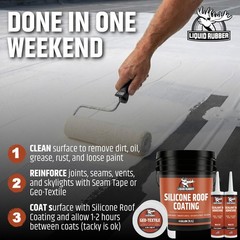 Liquid Rubber Silicone Roof Coating – UV-Reflective, No Primer Needed, One-Co…