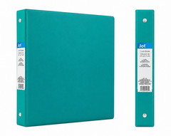 Jot 1in 3-Ring Durable Plastic Storage Binder, 175 Sheet Capacity, Teal