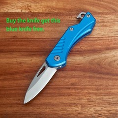 Hunting Pocket Knife, 4″ 5Cr13 Steel Blade Steel Handle for EDC Camping Gifts