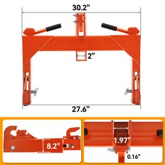 3 Pt Quick Hitch for Cat 1 & 2 Tractors Attachments W/ 2″ Receiver Hitch 3000 LB
