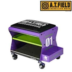 EVANGELION Motif Working Stool Soft Mat & Casters A.T.FIELD ECH521 EVA JAPAN NEW