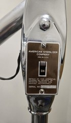 Large 9′ Antique Industrial Surgical Light Chrome & Gray In Original Condition