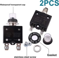 2Pcs 30Amp Circuit Breakers Push Button Manual Reset 125/250V AC 50V DC, L1 Seri