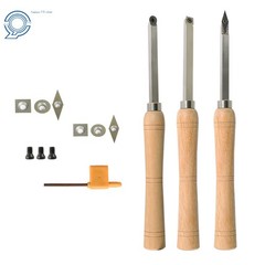 3 Piece Set Carbide Woodturning Tool Mini Size Diamond Shape Round & Square Tool