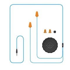 Plugfones Guardian, Earplugs with Audio, Earplug Headphones, 26 dB NRR, Orange