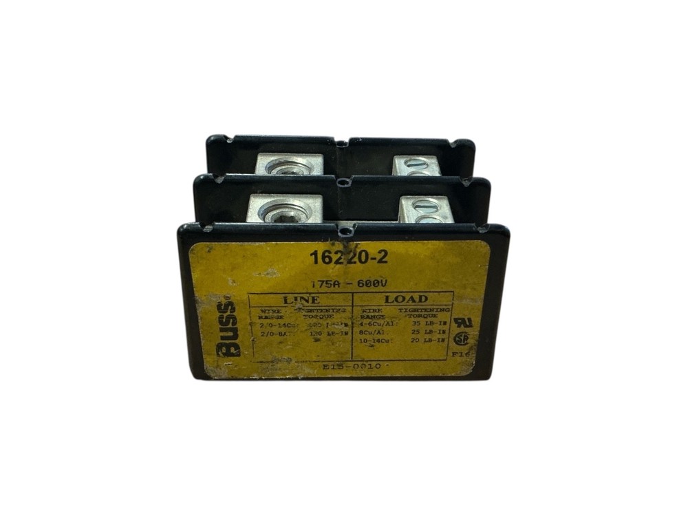 Bussmann 16220-2 Fuse Block 175A 600V 2-Pole Heavy Duty