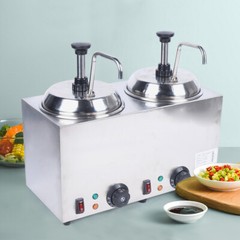 1600W Commercial Hot Fudge Warmer Nacho Cheese Sauce Warmer w/ Pump Dispenser US