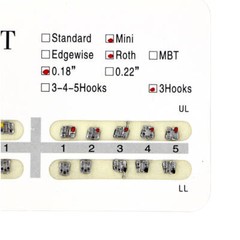Orthodontic Brackets 20pcs per Pack Mini Roth 0.018″ 3 Hooks 1-100 Packs Dental
