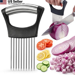 JAYVAR Onion Holder for Slicing,304 Stainless Steel Universal size, Silver
