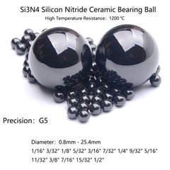 0.8 to 25mm 1/16″ to 1″ G5 Precision Si3N4 Silicon Nitride Ceramic Bearing Balls