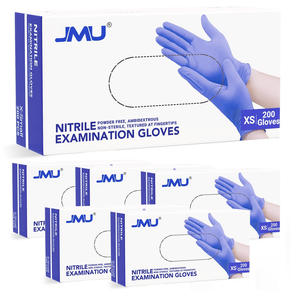 200pcs Medical Nitrile Examination Gloves 3.5 Mil Latex & Powder Free XS/S/M/L