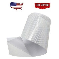 High Visibility Car Safety Warning Reflective Tape 10Ft Conspicuity Film white