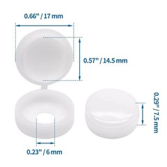 100pcs White Plastic Hinged Screw Cover Caps with Washer Flip Tops, Premium Fold