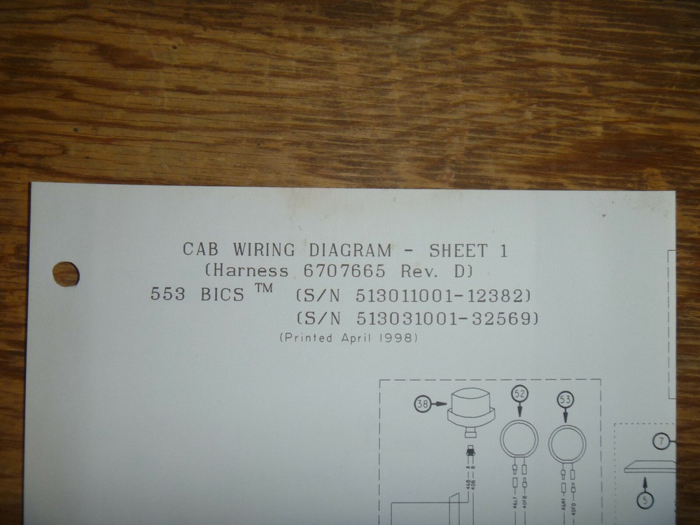 Bobcat 553 BICS Skid Steer Cab Electrical Wiring Diagram Manual 513011001